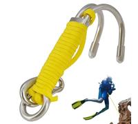 Generisch Double Diving Hook - Underground Diving Hooks, Double Hook Stainless Steel Reef Hook, Safety Equipment, Ring Design, Reliable Safety Rope for