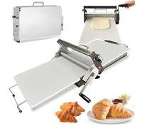 Generisch Dough Rolling Machine - Manual Dough Sheeter, Adjustable Thickness 0-17.5 mm/0-27 mm, Stainless Steel, for Pizza, Croissants, Pastry, Fondant