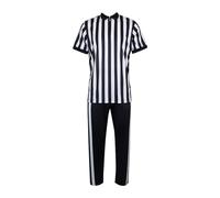 Generisch Dress Bags Official Referee Set with Striped Shirt and Black Trousers Ultimate Comfort and Style for Sporting Events Suit Multicoloured, black, XL