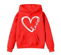Generisch Dress Jumper Women's Valentine's Day Sweatshirt Minimalist Valentine's Day Shirt Girlfriend Sweater Heart Round Neck Valentine's Day Jumper Casual Minimalist Print Little Girls Jumper, red