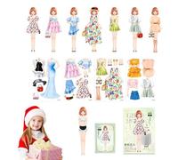 Generisch Dress Up Reusable Stickers, Puffy Stickers, Sparkly Winter Sticker Book, Or Children Include Princess Mermaid Fairy and Fashion Girl, Travel Airplane Activity Packs for Kids