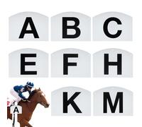 Generisch Dressage Letter Marker Set, PP Material 20 x 27 cm, 0.2 cm Thick, Wall Mount Fence Nail Design, 8-Piece Horse Training Signs for Equestrian Practice Riding Alignment Guidance
