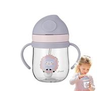 Generisch Drinking Cup for Milk, 14.5 x 7.5 cm, Cute Cartoon Design, Concave Base Straw Underwater, One-Handed , Safe, Leak-Proof, Portable, Compact, Travel, Outdoor, Nursery, School