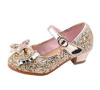 Generisch Drunk Single Baby Princess Baby Shoes for Girls Beads Sandals Girls BowKnot Children's Shoes Flashing Girls, gold, 10 UK Child