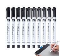 Generisch Dry Erase Marker, Fine Tip, 10 Learning to Write Pens in Set, 0.5 mm Marker with Integrated Eraser, for Whiteboard, Calendar, Classroom, School, Nursery