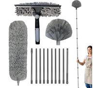 Generisch Duster with Extension Pole - Spider Web Cleaner with Long Handle, Ergonomic Dust Accessories, Ceiling Fan Brush for Wall Cleaning Shelf Lamp Shades