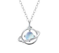 Generisch Earrings Girls Letters Silver Colour Creative Blue Zircon Planet Stud Earrings & Necklace Sets Wedding Jewellery Crystal Chandelier Earrings, one size, Metal, No Gemstone