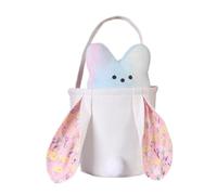 Generisch Easter Bunny Basket, Easter Egg Hunt, Reusable Rabbit Treat Bags Easter with Handles - Bunny Candy Basket, Spring Hunting Container for a Candy Hunting Party, pink, see description, See