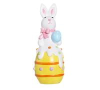 Generisch Easter Bunny - Colourful with Egg Statue, Funny Table Rabbit Decoration, Easter Decorations for Home, Desktop, and Fireplace Display