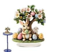 Generisch Easter Bunny Decoration - 140G Acrylic Egg Tree Ornaments, Colorful Table Sign | Spring Festive Table Figure, Happy Holidays, Graduated Tray | Coffee Cup House Design