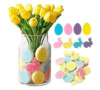 Generisch Easter bunny decorative item - artificial plants as table decoration, spring vase filler with Easter bunnies and eggs, for cake stands, bedside table, living room table decoration