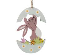 Generisch Easter Bunny Hanging Decoration, Happy Bunny Hanging Ornaments with Easter Eggs | Colorful Easter Wall Art for Front Door