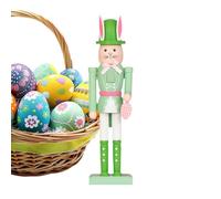 Generisch Easter Bunny Nutcracker Decorative Figure Home Accessory Easter Bunny Wooden Nutcracker as a Decorative Item for Spring Holidays Decoration on Mantle Fireplace Stairs Outdoor Home