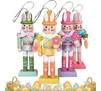 Generisch Easter Bunny Nutcracker, Decorative Figure, Home Decoration, Easter Decoration, Wooden Rabbit Breaker for Table , Fireplace, Stairs, Outdoors