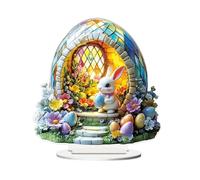 Generisch Easter Bunny Table Ornament, Easter Bunny Table Decorations | Desktop Decorations 2nd Acrylic Rabbit Model - Easter Wheels Bunny Statue for Living Room, Home, Dorm, Nursery