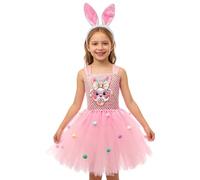 Generisch Easter Dresses for Girls, Durable Adjustable Children's Costume, Girls' Rabbit Dress, for Children's Birthday, Christmas, Outdoor, Indoor, Role Play, Photography, Stage Performance