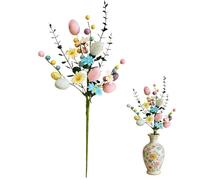 Generisch Easter Eggs Flowers - Holiday Branch Decoration, Flower Arrangement Piece, Vase Table Decoration | Spring Bouquet Filler for Festive Party Gathering Home Indoor Seasonal Branches Design
