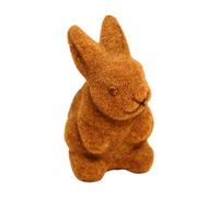 Generisch Easter Flocked Animal - Fuzzy Flocked Bunny Figure, Cute Fuzzy Bunny Figure Decoration, Easter Bunny, Easter Decorations Accessories for Spring Home Decor