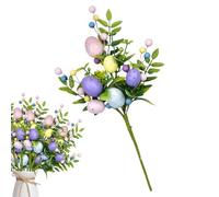 Generisch Easter Picks - Spring Home Decor, Pastel Egg Twig Branches, Artificial Flower Stems, Seasonal Floral Spray, Holiday Vase Filler, Table Centrepiece for Gathering Party