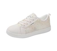 Generisch Effortless Comfortable Casual Lace-Up Shoes for Everyone White Flat Comfortable Women's Casual Shoes with Non-Slip Sole for Spring, White, 7 UK