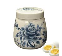 Generisch Egg Cup for the Kitchen, 220 ml Vintage Kitchen Decoration, Ceramic Egg Cooker with Lid for Preparing Eggs, for Home, Dorm, Restaurant, Apartment, Company