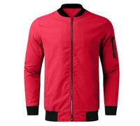 Generisch Elegant Autumn Jacket, Men's Transition Jacket, Outdoor Jacket with Zip, Military Aviator Jacket with Stand-Up Collar, Outdoor Sports Jacket, Lightweight Bomber Jacket, Casual Softshell
