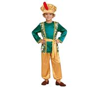 Generisch Elegant Boys Costume for Theatre Performances Cosplay Events with Arabic Design (Green, 4-5 Years)