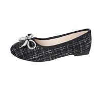 Generisch Elegant Casual Ballet Flats with Bow for Everyday Use - Lightweight French Ballet Flats for All Day, black, 7 UK