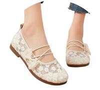 Generisch Elegant, Casual Flat Slippers, Comfortable Mary Ballet Flats for Everyone, beige, 5 UK