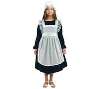Generisch Elegant Cosplay Costume Dress, Two-Tone Role Play Outfit for Girls, Party Dress, Lolita Fashion, Anime Cosplay (Black, 7-9 Years)