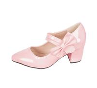 Generisch Elegant Costume Shoes with Block Heel - Traditional Heel Shoes for Celebrations, Stylish Buckle Ballerinas with High Heel, Versatile Elegant Shoe Creation, Light pink, 8 UK
