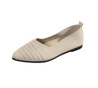 Generisch Elegant Flat Shoes Women's Elegant and Comfortable Pumps Evening Shoes Leisure Dance Shoes Low Shoes Dress Shoes Lightweight Bridal Shoes Wedding Shoes Non-Slip Mesh Breathable, beige, 7