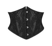 Generisch Elegant Lace Body Shaping Waist Trainer with Double Layer Corset Style Design for Effortless Slimming and Enhanced Curves, black, XS