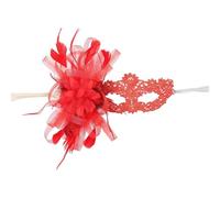 Generisch Elegant Lace Mask for Mysterious Costume Events Stylish Evening Parties (Red, One Size)