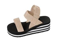 Generisch Elegant Sandals for Women - Summer Comfort Open Toe Construction Non-Slip Soles Medium Heel Versatile for Everyday Holiday Beach