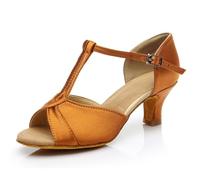 Generisch Elegant Satin High Heels with Flexible Soft Sole for Latin Dance Performances - Women's Styles for Sophisticated Performances Comfort Style in Everyday Life, brown, 8 UK