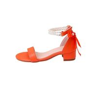 Generisch Elegant Summer Sandals for Little Girls with Bow and Pearl Strap Lightweight High Heels