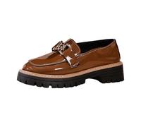 Generisch Elegant Vinyl Trim Thicken Sole Metal Chain Detail Flat Profile Slipper, brown, 8.5 UK