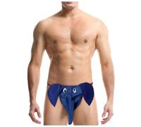 Generisch Elephant Jockstrap Men's String Thong Elephant Trunk Lingerie Nylon Strings Funny Thong Elephant Birds Rhino Underwear Pouch Briefs Mankini Low Rise String Thong, blue, One Size