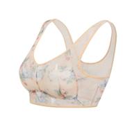 Generisch ElleBloom Women's Ice Silk Underwired Bra with Lace for Optimal Comfort Elegant Fit, beige, 3XL