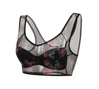 Generisch ElleBloom Women's Ice Silk Underwired Bra with Lace for Optimal Comfort Elegant Fit, black, 3XL