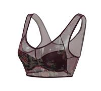 Generisch ElleBloom Women's Ice Silk Underwired Bra with Lace for Optimal Comfort Elegant Fit, purple, 3XL