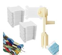 Generisch Embroidery Thread Bobbins for Embroidery, Pack of 120 Sewing Holders with a Winder for Bobbins - Embroidery Thread Cards for Sewing Work | For Adults, Women, Men, Hobbyists, Lovers and