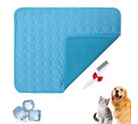 Generisch Emmalove Cooling Mat for Dogs Cats in Summer, 3 Layers Self-Cooling Cooling Mat Pet Washable for Home, Car, Garden or On the Go (Blue, S (50 x 40 cm)