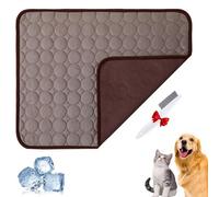 Generisch Emmalove Cooling Mat for Dogs Cats in Summer, 3 Layers Self-Cooling Cooling Mat Pet Washable for Home, Car, Garden or On the Go (Coffee, M (62 x 50 cm)