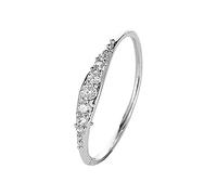 Generisch Engagement Round Cut Zircon Women Wedding Ring Jewellery Rings for Women Full Ladies Ring Partner Rings For 2 Silver, 6, Metal, No Gemstone