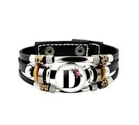 Generisch English Letter Flower Leather Bracelet for Men and Women, Versatile Time Gemstone Weaving, Pearl Craft Gift Kids Watch Bracelet, d, 8x12x4cm