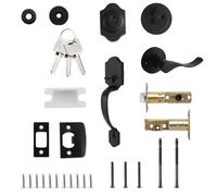 Generisch Entrance Door Handle Set, Aluminium Alloy Front Handle Deadbolt Lock for Entrance Duty, Security with Contemporary Style, Home Hardware for Patio, Balcony, Bathroom, Courtyard