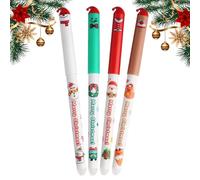 Generisch Erasable Gel Pens, Pack of 4 Christmas Writing Tool, Note Pens, for Students, Teachers, Diary Writers, Office, Scrapbooking, Sketching, Diary, Guide, Design, Reporter, Classroom