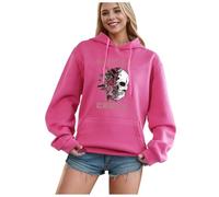 Generisch Es ist Alles nur Sweatshirt Halloween Hoodie Long Jacket Women, Hot Pink, XL